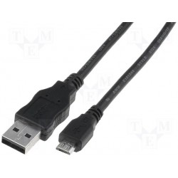 Cordon USB Arduino mâle A / micro USB 1,8m