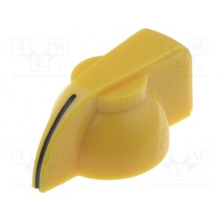 Bouton potentiomètre flèche jaune pour axe 6mm