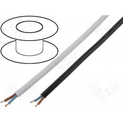 Câble secteur gainé PVC plat 3,1 x 5,1mm souple 2x0,75mm² blanc