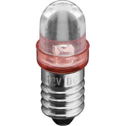 Ampoule E10 à led 29x11mm 230Vac 3mA rouge