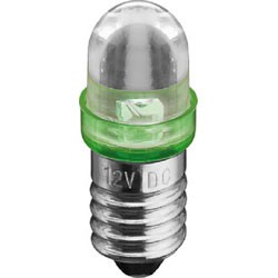 Ampoule E10 à led 29x11mm 230Vac 3mA verte