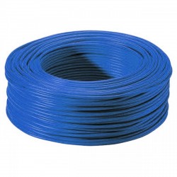 Bobine de 100m de fil de câblage souple section 1mm² bleu