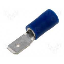 Cosse clip mâle 4,8mm à sertir bleue