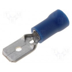 Cosse clip mâle 6,3mm à sertir bleue