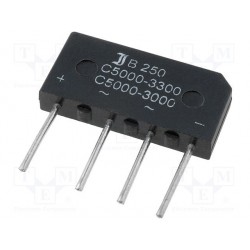 Pont de diode en ligne 5Amp. 600V B250C5000-3300