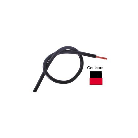 Câble de cordon silicone 2,5mm² 36Amp. noir Ø 3,9mm