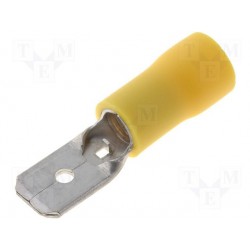 Cosse clip mâle 6,3mm à sertir jaune