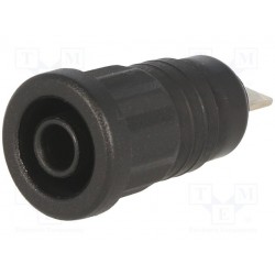 Douille de sécurité noire pour fiche 4mm fixation par pression sortie sur cosse 6,3mm