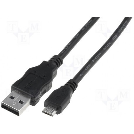 Cordon USB A mâle / micro USB B longueur 1 mètre