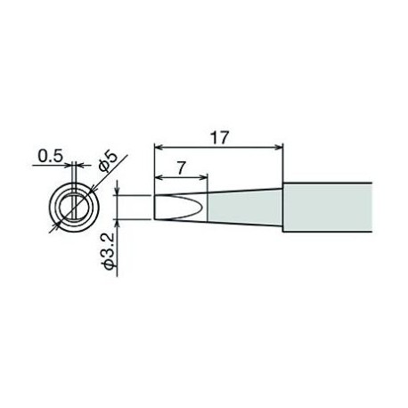 Panne tournevis 3,2mm pour fer Goot CXR41 / RX701AS / RX711AS