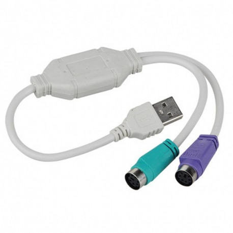 Adaptateur USB A mâle / 2 mini din 6 broches PS2 