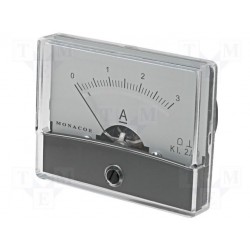 Galvanomètre ampèremètre 0 à 3 Ampères 70x60mm