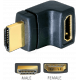 Adaptateur coudé HDMI doré mâle / femelle