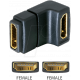 Adaptateur HDMI coudé femelle / femelle doré