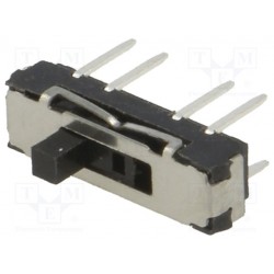 Inverseur miniature à glissière bipolaire droit 3 positions pour circuit imprimé