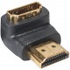Adaptateur coudé HDMI doré mâle / femelle