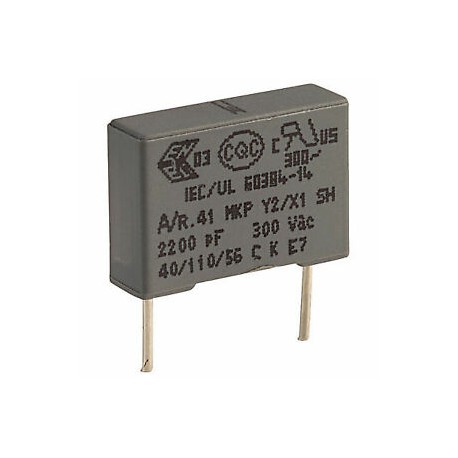 Condensateur Y2 300Vac / 1000Vdc MKT 2,2nF au pas de 10mm