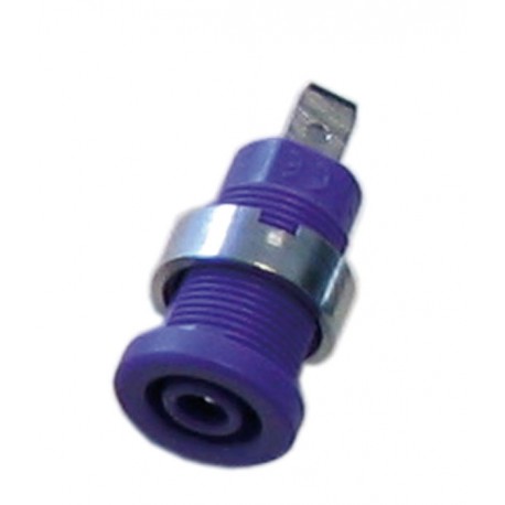 Douille de sécurité pour fiche 4mm sortie sur cosse 4,8mm violette
