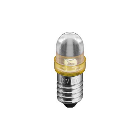 Ampoule E10 led 12Vdc jaune 7200mcd 29x11mm