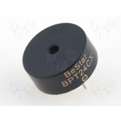 Buzzer piézo 3 à 20Vdc 75dB avec oscillateur 24x9,5mm pour circuit imprimé au pas de 15mm