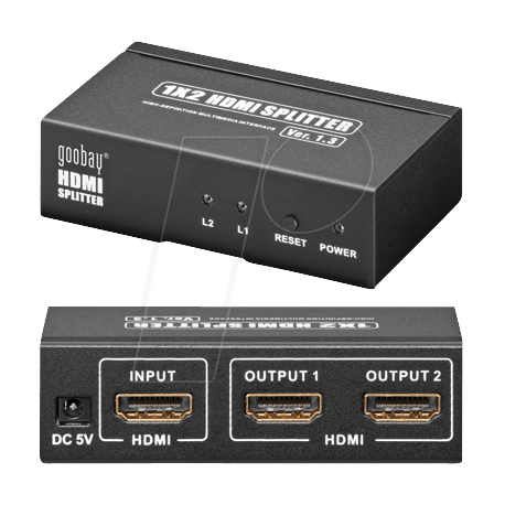 Splitter HDMI 1 entrée  / 2 sorties alimenté 5Vdc
