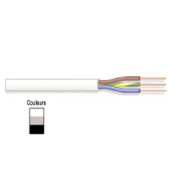 Câble gainé PVC souple 3x0,75mm² blanc