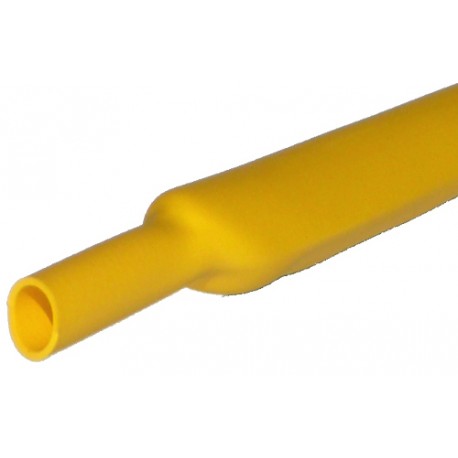 Gaine thermorétractable 1,6mm jaune - longueur de 1 mètre